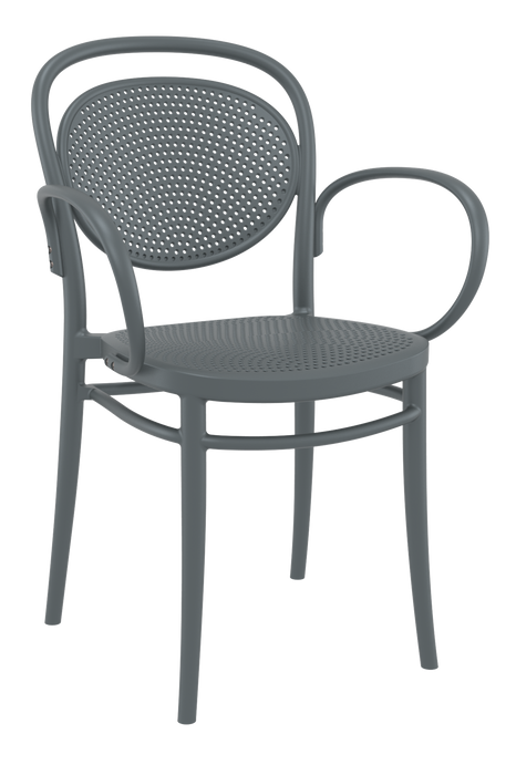 Siesta Marcel XL Arm Chair - Anthracite with Olive Green Fabric Cushion
