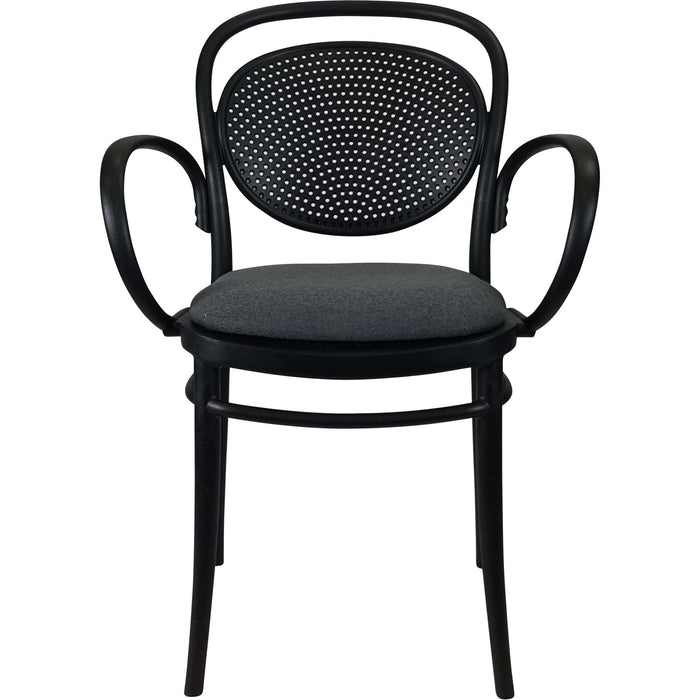 Siesta Marcel XL Arm Chair - Black with Anthracite Fabric Cushion