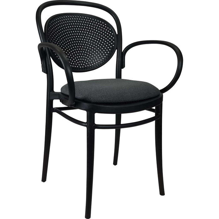 Siesta Marcel XL Arm Chair - Black with Anthracite Fabric Cushion