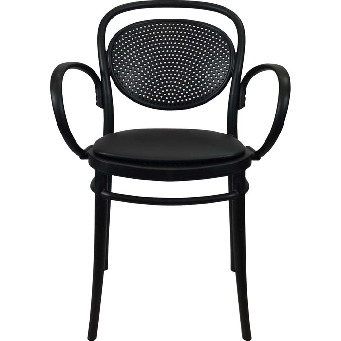 Siesta Marcel XL Arm Chair - Black with Black Vinyl Cushion