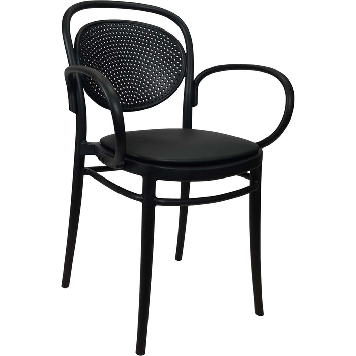 Siesta Marcel XL Arm Chair - Black with Black Vinyl Cushion