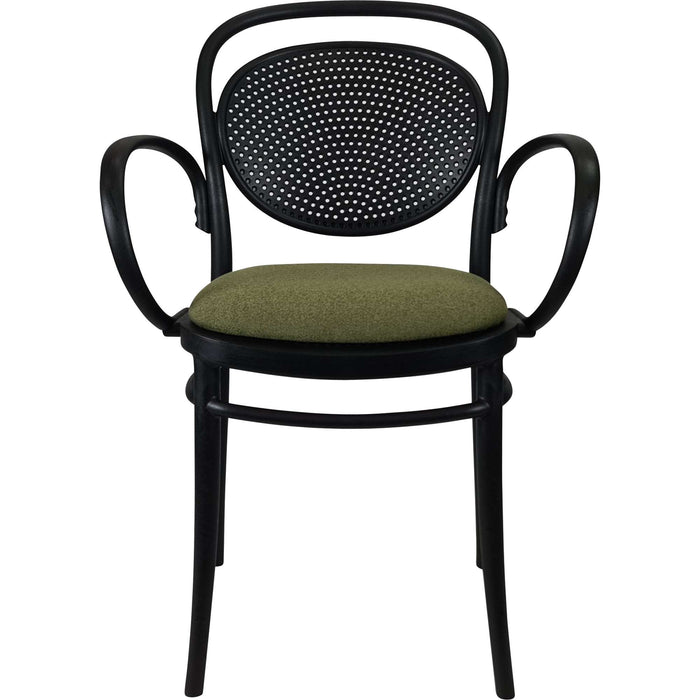Siesta Marcel XL Arm Chair - Black with Olive Green Cushion