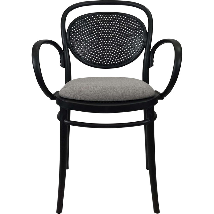 Siesta Marcel XL Arm Chair - Black with Taupe Fabric Cushion