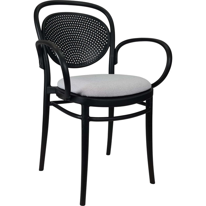 Siesta Marcel XL Arm Chair - Black with Light Grey Cushion