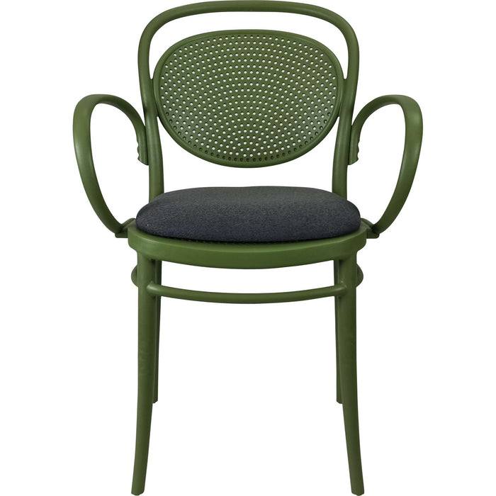 Siesta Marcel XL Arm Chair - Olive Green with Anthracite Fabric Cushion