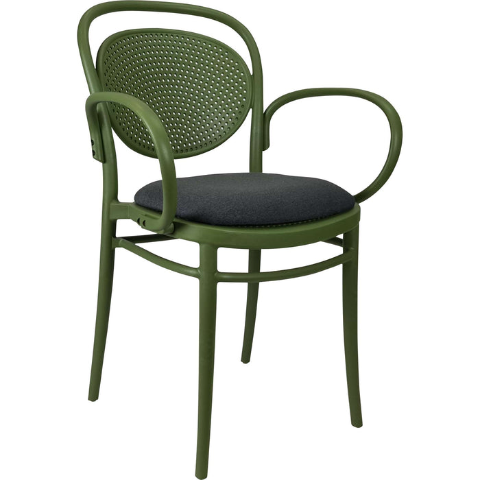 Siesta Marcel XL Arm Chair - Olive Green with Anthracite Fabric Cushion
