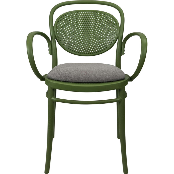 Siesta Marcel XL Arm Chair - Olive Green with Taupe Fabric Cushion