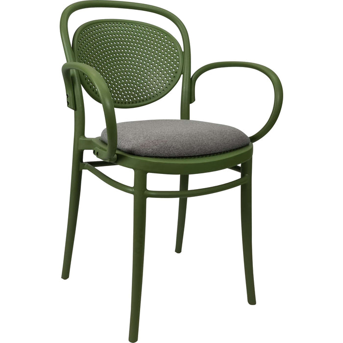 Siesta Marcel XL Arm Chair - Olive Green with Taupe Fabric Cushion