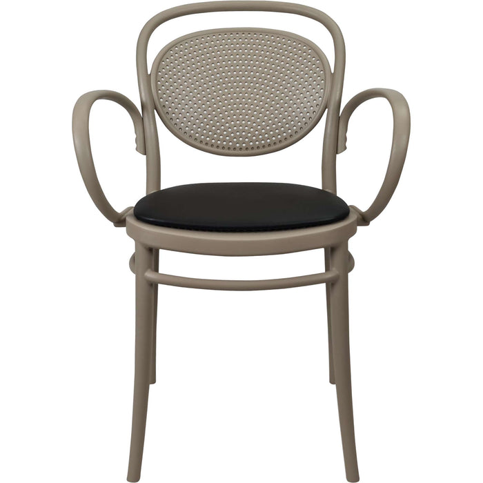 Siesta Marcel XL Arm Chair - Taupe with Black Vinyl Cushion