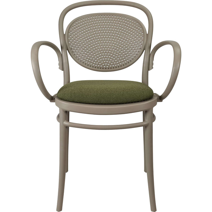 Siesta Marcel XL Arm Chair - Taupe with Olive Green Fabric Cushion
