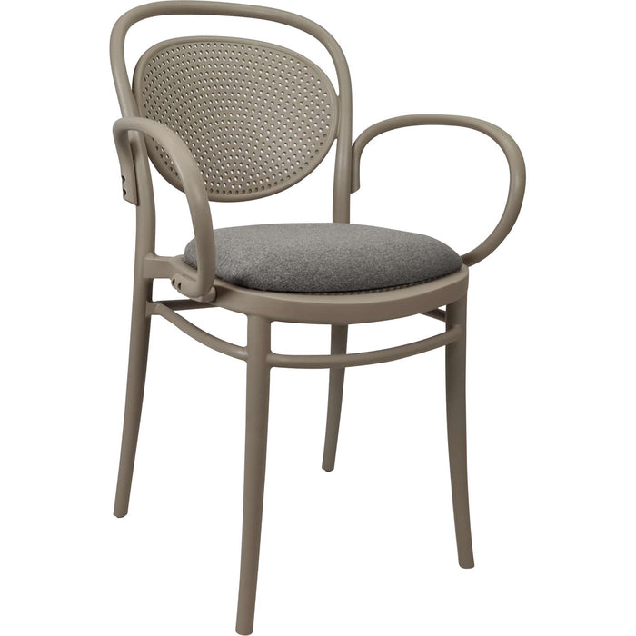 Siesta Marcel XL Arm Chair - Taupe with Taupe Fabric Cushion