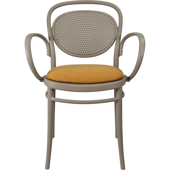 Siesta Marcel XL Arm Chair - Taupe with Orange Fabric Cushion