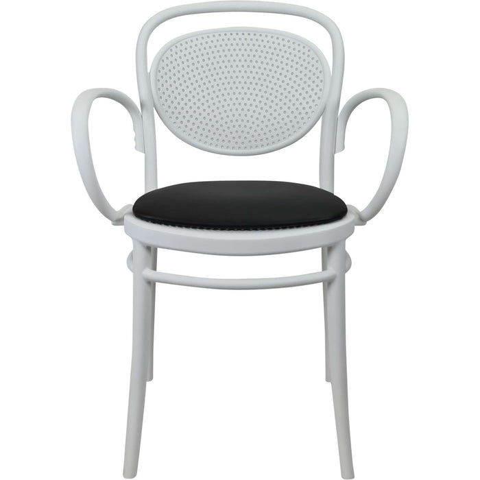 Siesta Marcel XL Arm Chair - White with Black Vinyl Cushion