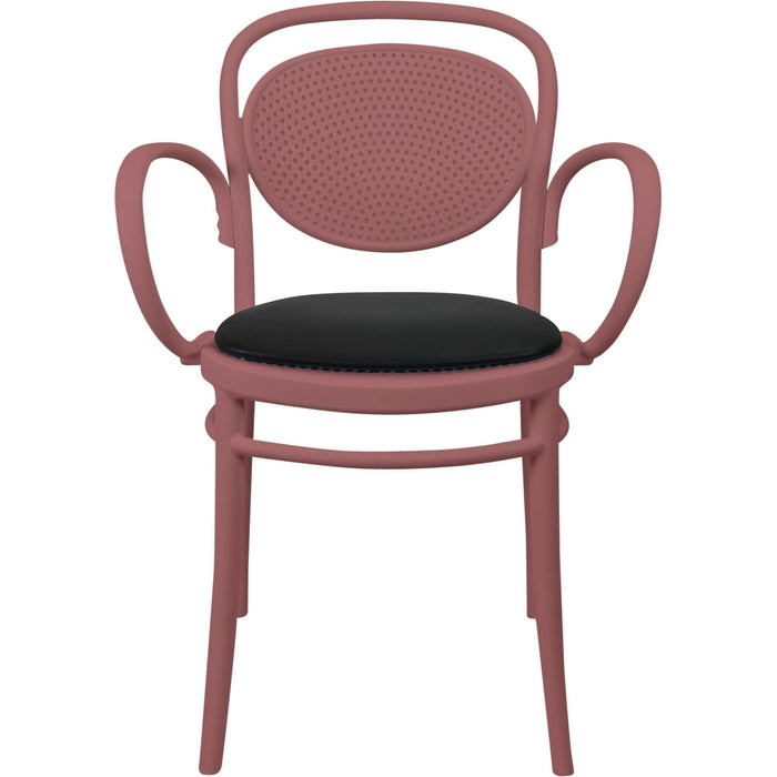 Siesta Marcel XL Arm Chair - Marsala with Black Vinyl Cushion