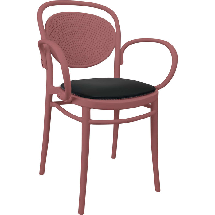 Siesta Marcel XL Arm Chair - Marsala with Black Vinyl Cushion