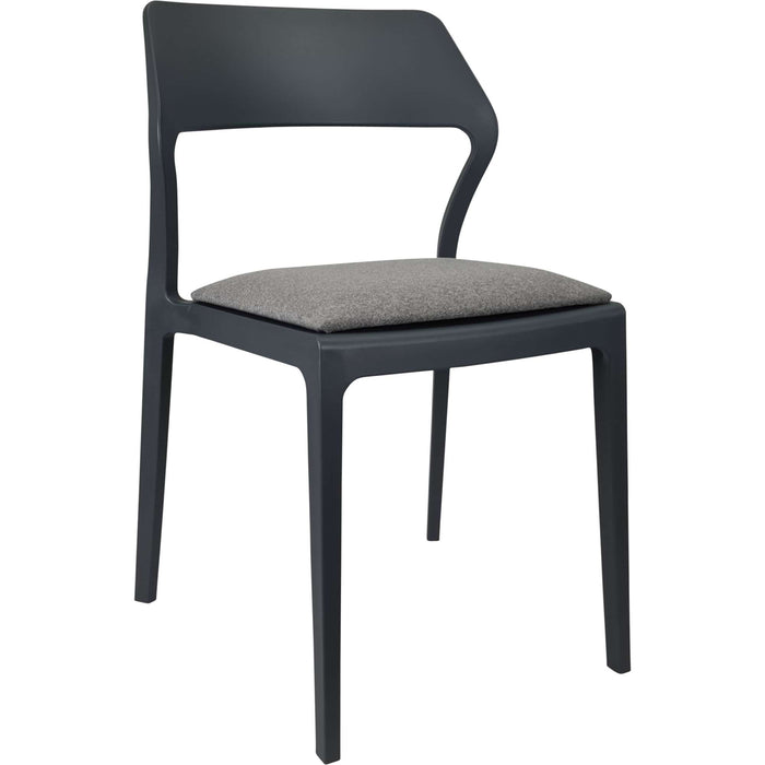 Siesta Snow Chair - Anthracite with Taupe Fabric Cushion