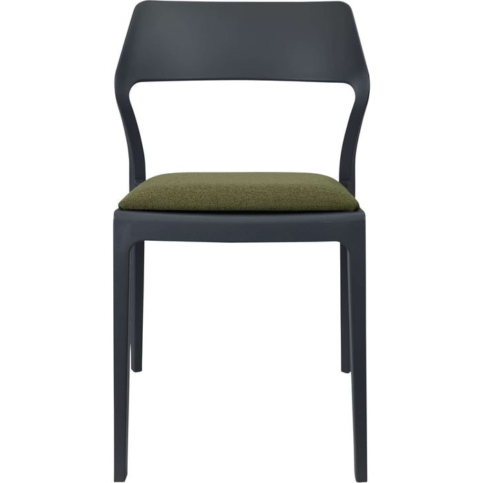 Siesta Snow Chair - Anthracite with Olive Green Fabric Cushion