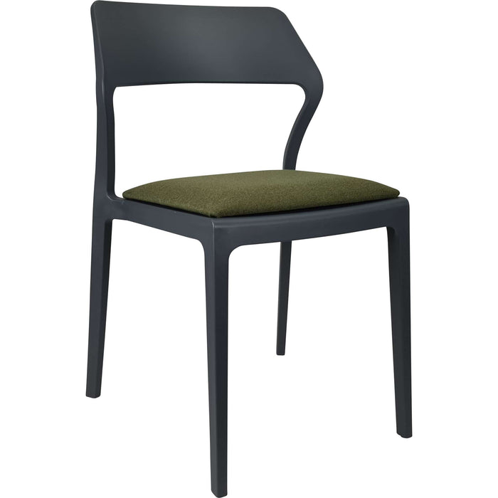 Siesta Snow Chair - Anthracite with Olive Green Fabric Cushion