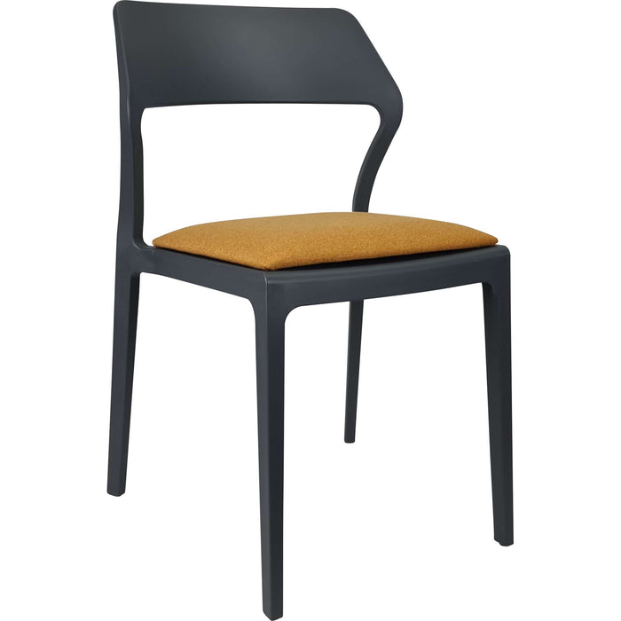 Siesta Snow Chair - Anthracite with Orange Fabric Cushion