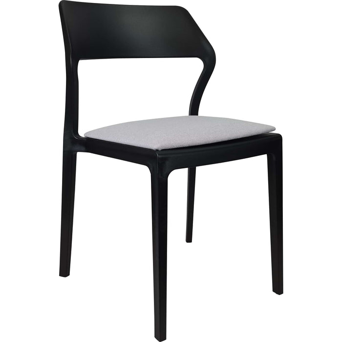 Siesta Snow Chair - Black with Light Grey Fabric Cushion