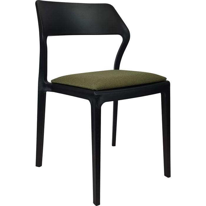 Siesta Snow Chair - Black with Olive Green Fabric Cushion