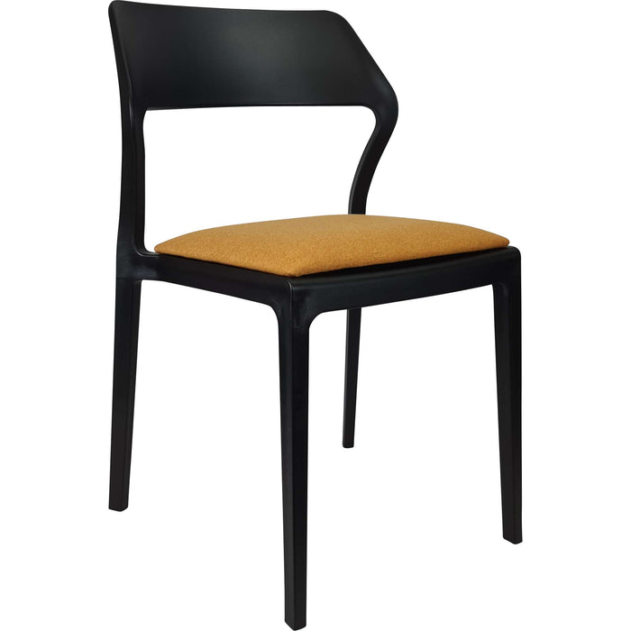 Siesta Snow Chair - Black with Orange Fabric Cushion