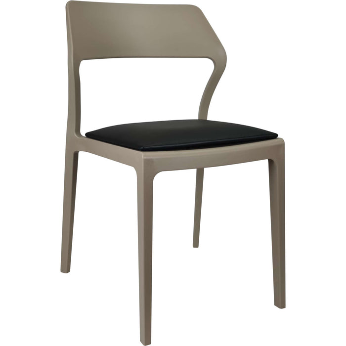 Siesta Snow Chair - Taupe with Black Vinyl Cushion