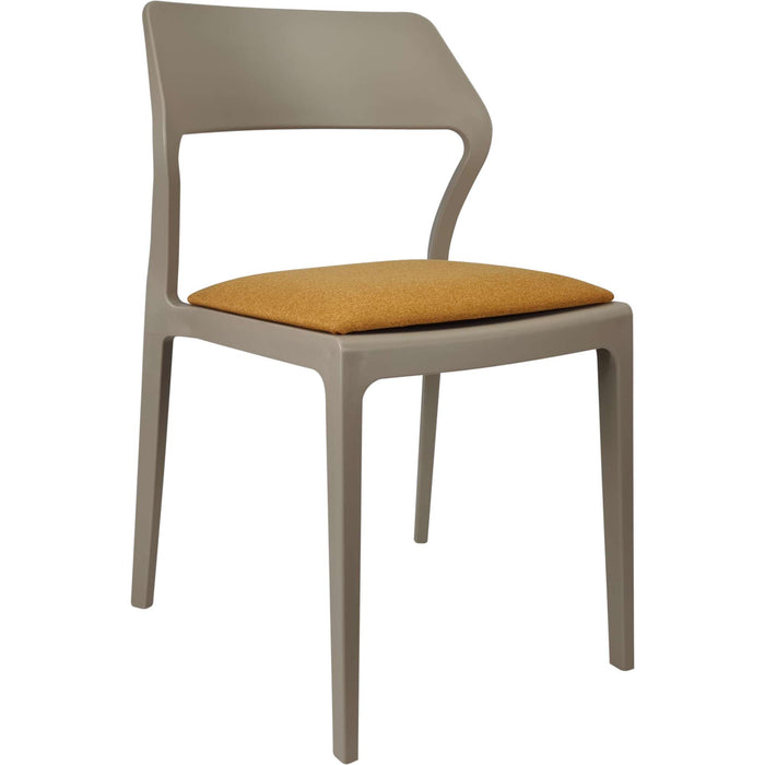 Siesta Snow Chair - Taupe with Orange Fabric Cushion