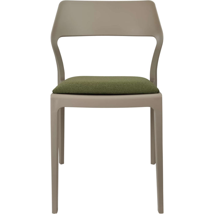 Siesta Snow Chair - Taupe with Olive Green Fabric Cushion