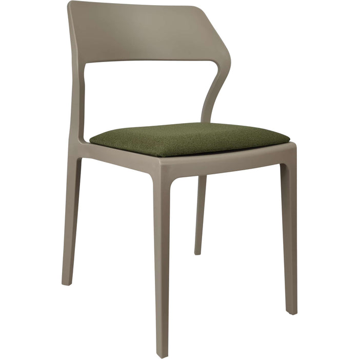 Siesta Snow Chair - Taupe with Olive Green Fabric Cushion