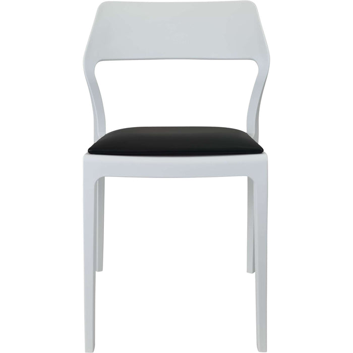 Siesta Snow Chair - White with Black Vinyl Cushion