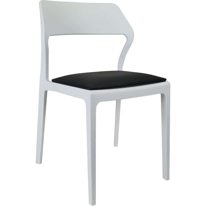 Siesta Snow Chair - White with Black Vinyl Cushion