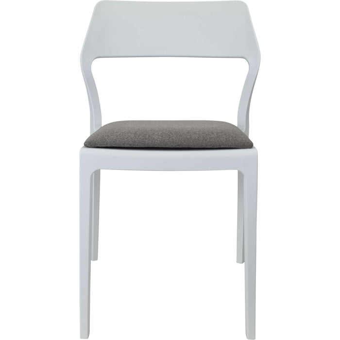 Siesta Snow Chair - White with Taupe Fabric Cushion