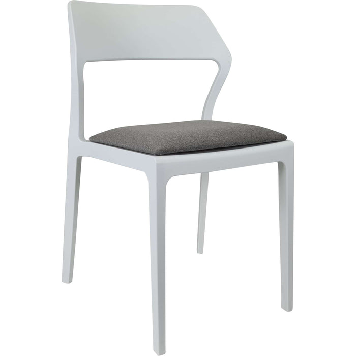 Siesta Snow Chair - White with Taupe Fabric Cushion