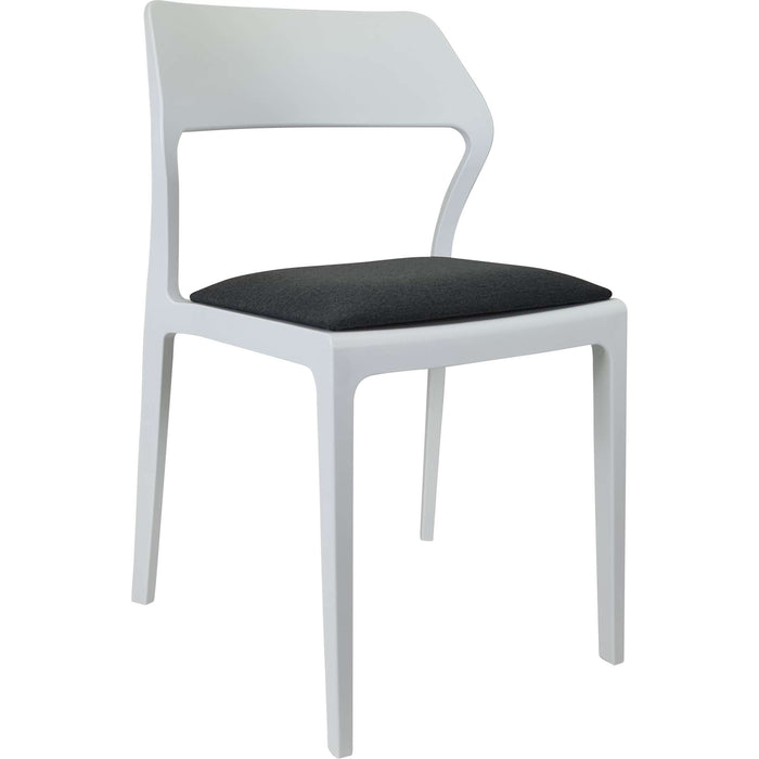Siesta Snow Chair - White with Anthracite Fabric Cushion
