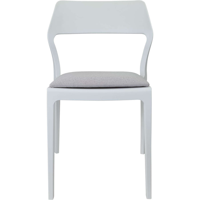 Siesta Snow Chair - White with Light Grey Fabric Cushion