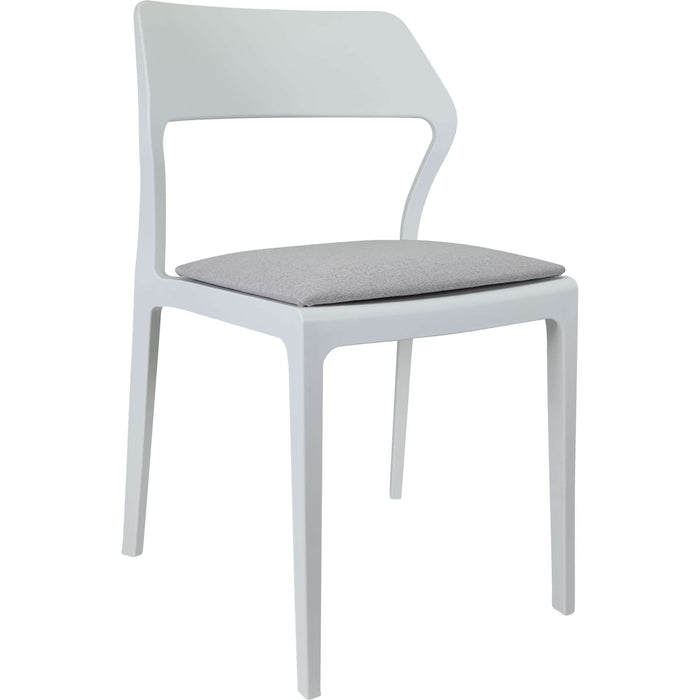 Siesta Snow Chair - White with Light Grey Fabric Cushion