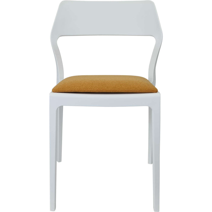 Siesta Snow Chair - White with Orange Fabric Cushion
