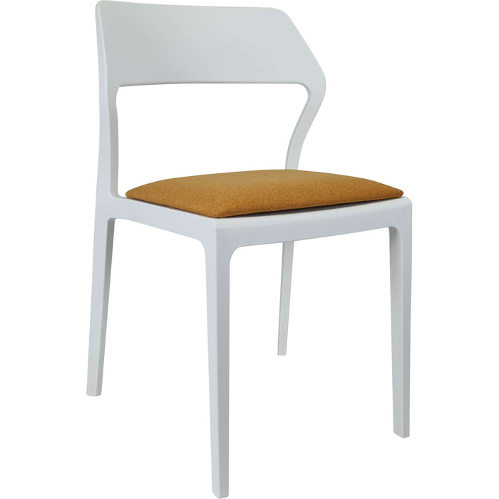 Siesta Snow Chair - White with Orange Fabric Cushion