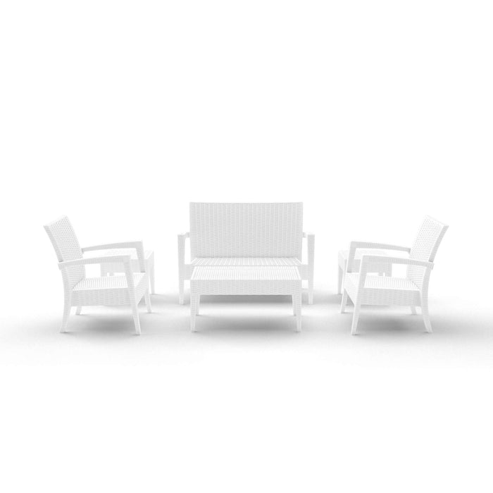 Siesta Miami (Tequila) Lounge Set - White - No cushions