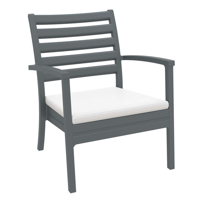 Siesta Artemis XL Arm Chair - Anthracite with White Seat Cushion