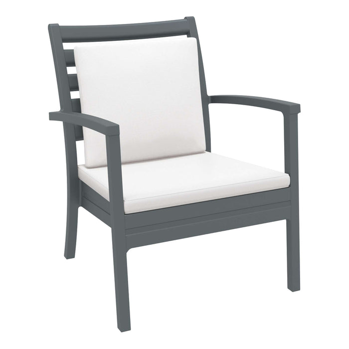 Siesta Artemis XL Arm Chair - Anthracite with White Seat and Back Cushion