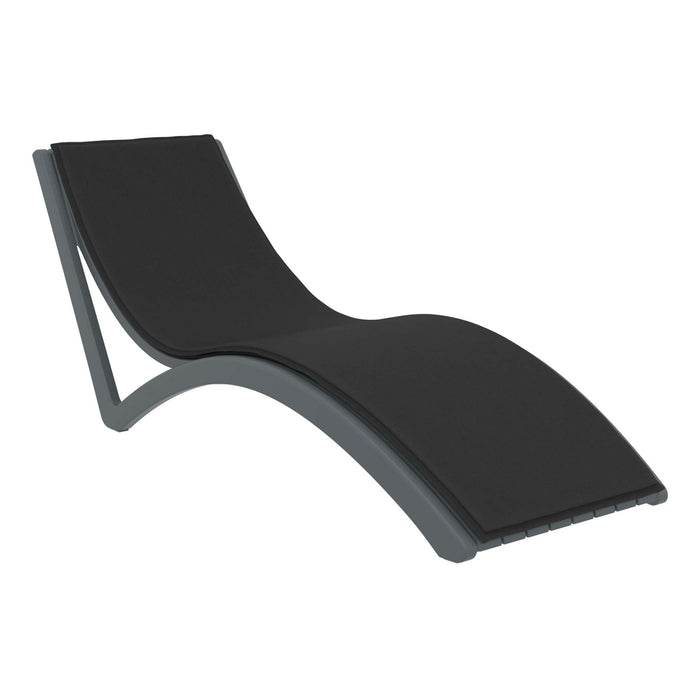 Siesta Slim Sun Lounger - Anthracite with Black Cushion