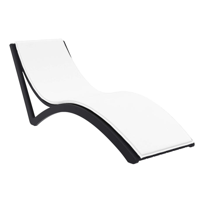 Siesta Slim Sunlounger - Black with White Seat Cushion