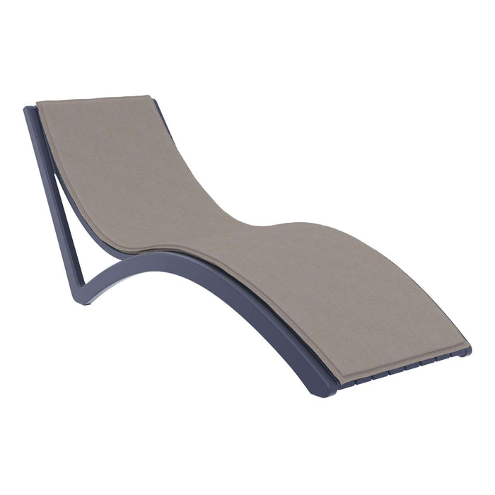 Siesta Slim Sunlounger - Anthracite with Light Brown Seat Cushion