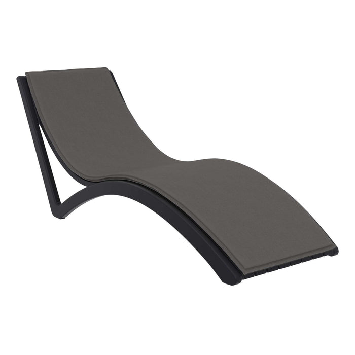 Siesta Slim Sunlounger - Black with Dark Grey Seat Cushion
