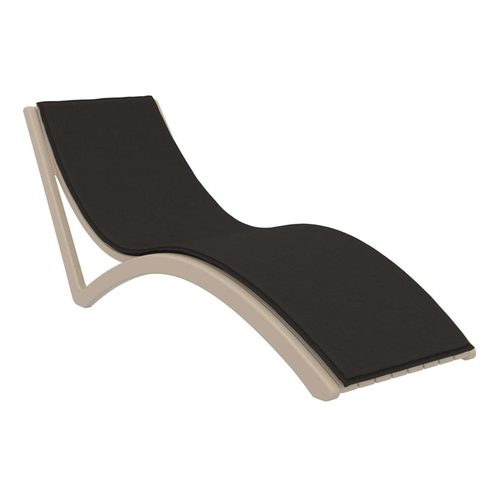 Siesta Slim Sunlounger - Taupe with Black Seat Cushion