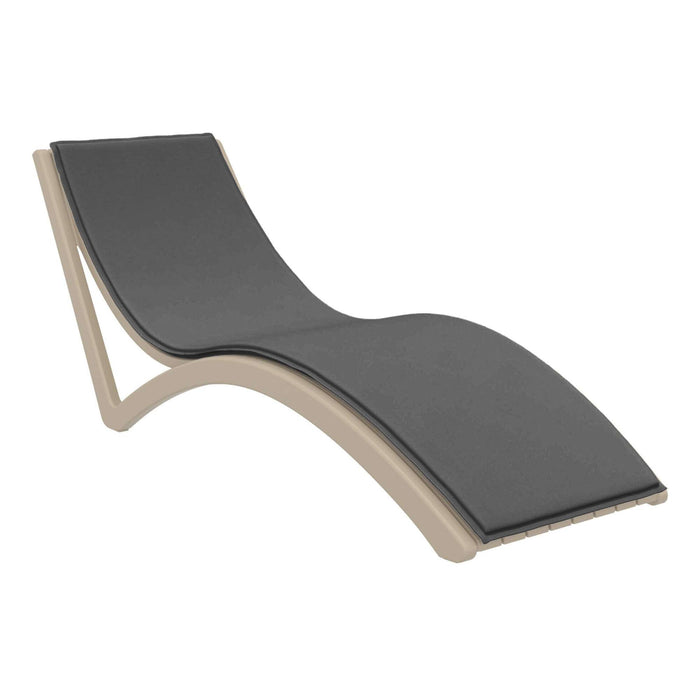 Siesta Slim Sunlounger - Taupe with Dark Grey Seat Cushion