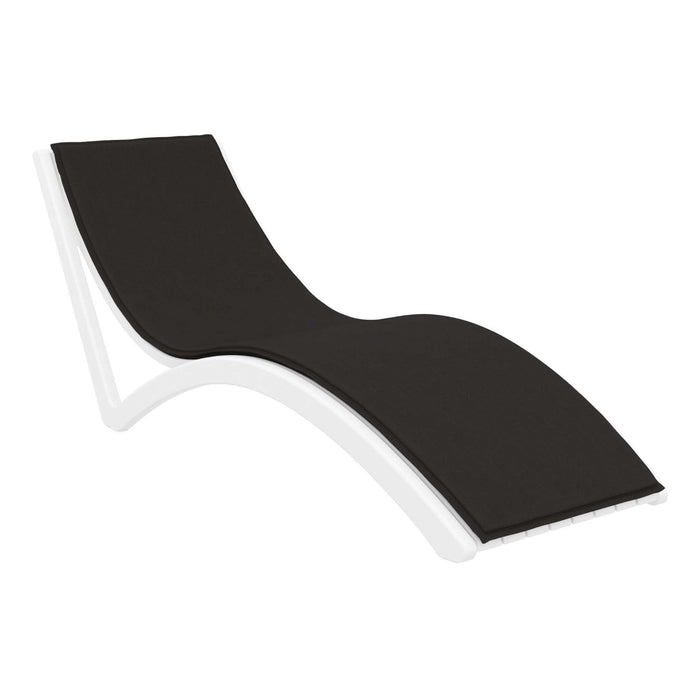 Siesta Slim Sunlounger - White with Black Seat Cushion