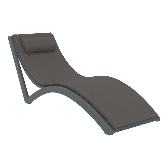 Siesta Slim Sun Lounger - Anthracite with Dark Grey Cushion and Pillow